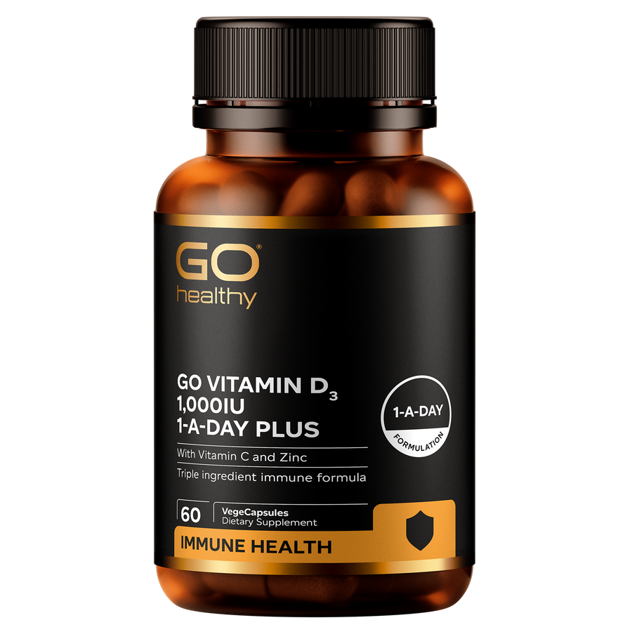 GO Vitamin D3 1,000IU 1-A-Day Plus With Vitamin C & Zinc 60 VCaps 60