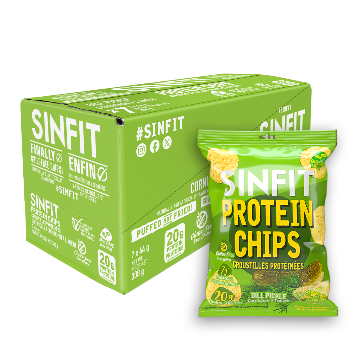 SINFIT Dill Pickle Protein Chips