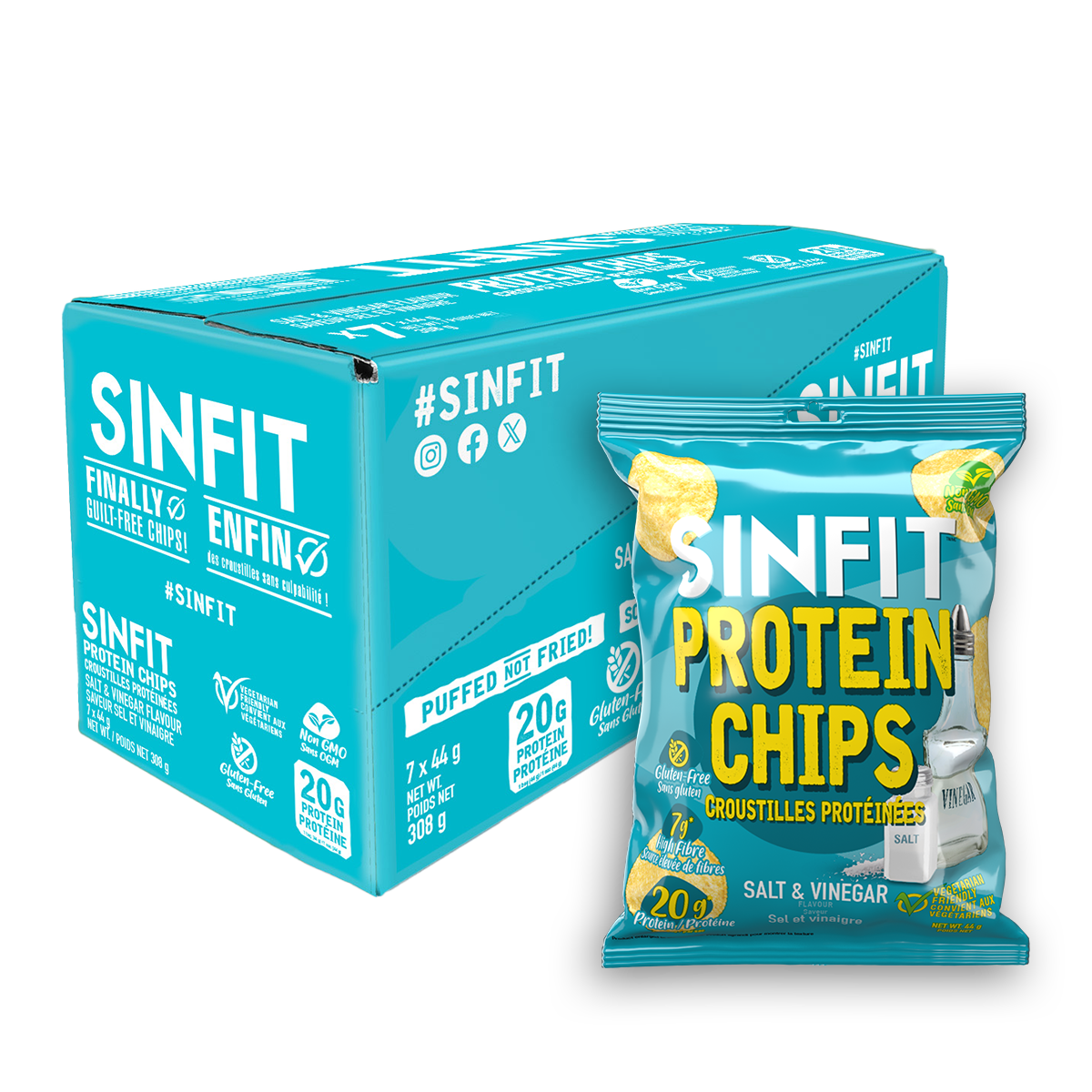 SINFIT Salt & Vinegar Protein Chips