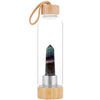 NHT Drink Bottle with Crystal 550ml - Black Fluorite