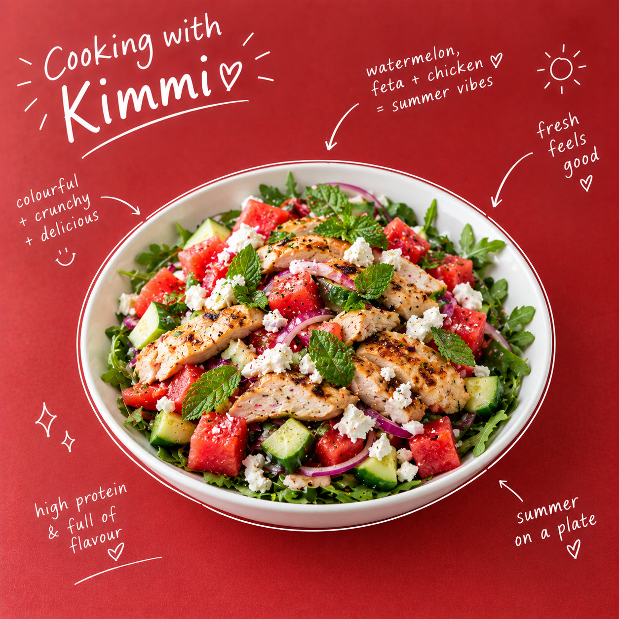Cooking with Kimmi – Watermelon, Feta & Chicken Spring Salad