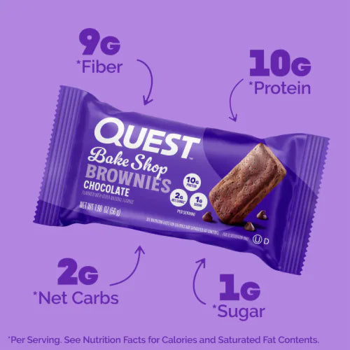 Quest Bake Shop Chocolate Brownies 56g (10 Pack)