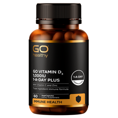 GO Vitamin D3 1,000IU 1-A-Day Plus With Vitamin C & Zinc 60 VCaps 60