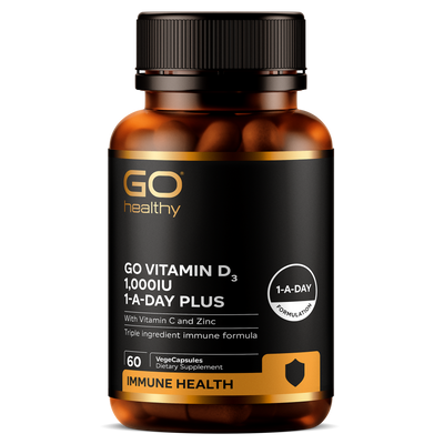 GO Vitamin D3 1,000IU 1-A-Day Plus With Vitamin C & Zinc 60 VCaps 60