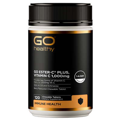 GO Ester-C Plus Chewables - Berry Flavoured 1000mg 120s 120