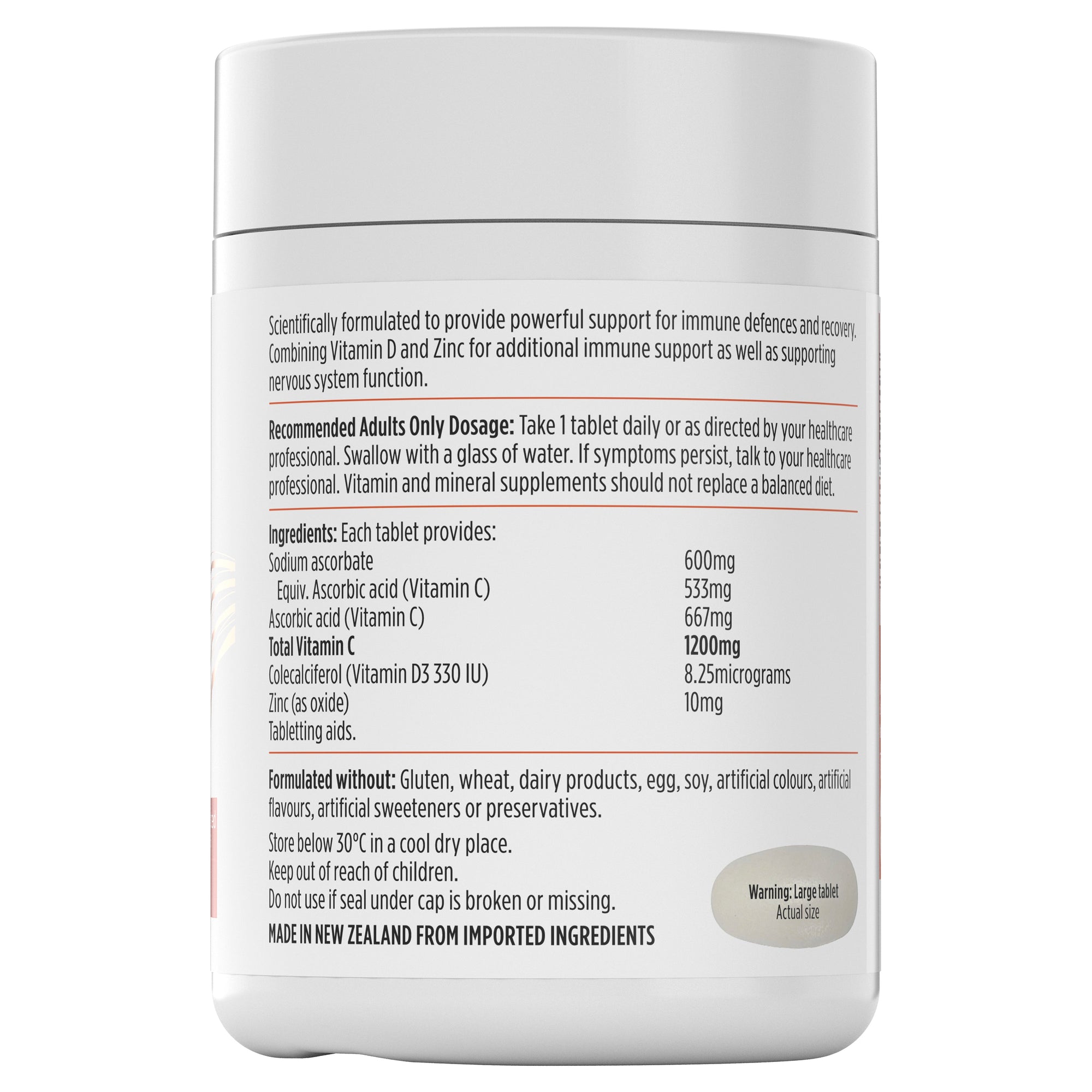 High Strength Vit C 1200mg  + Vit D + Zinc 120