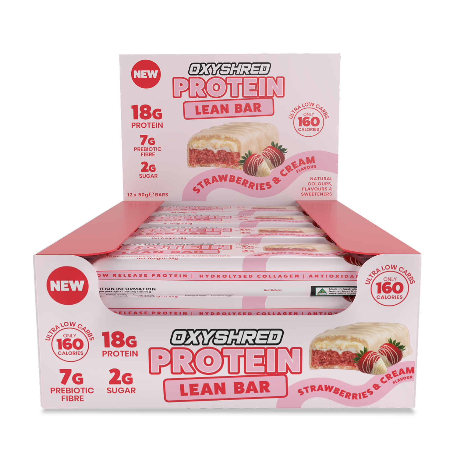 OxyShred Lean Protein Bars (12-Pack) CLEARANCE Short Dated end of 14/10/2026