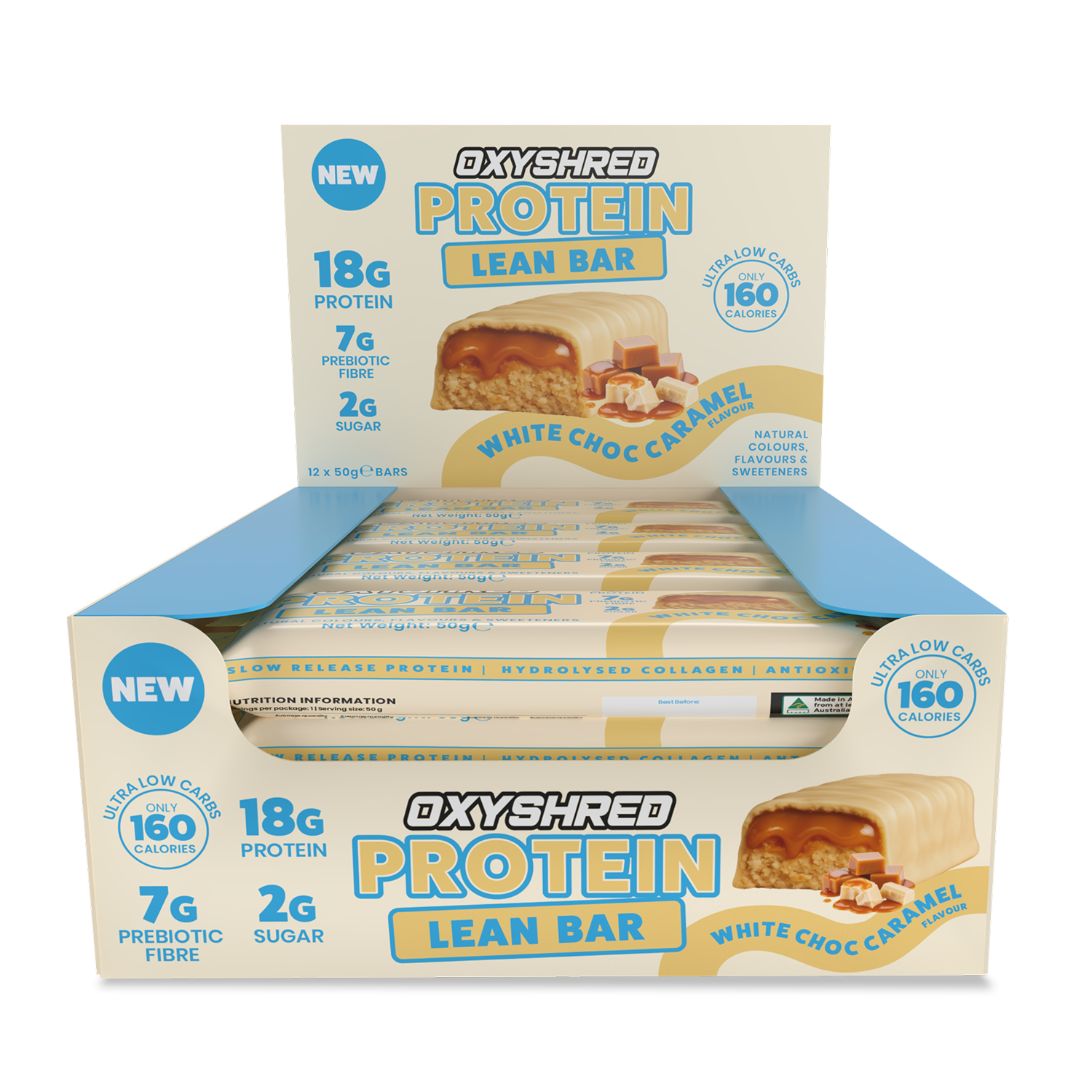 OxyShred Lean Protein Bars (12-Pack) CLEARANCE Short Dated end of 16/10/2026