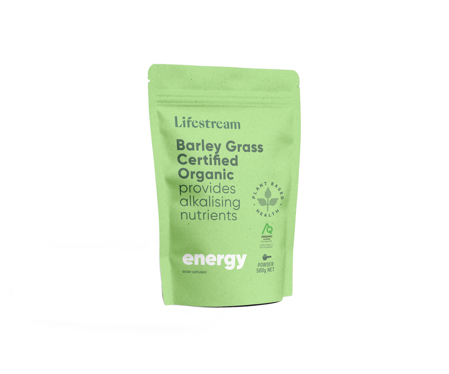 Lifestream Certified Organic Barley Grass Powder 500g Nutrient-Rich Superfood Supplement