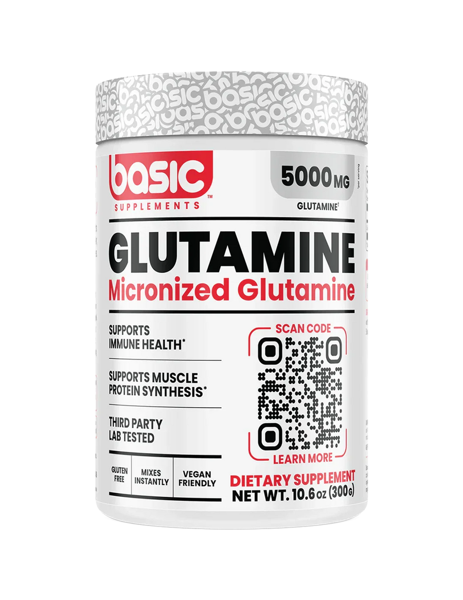 Basic Supplements Glutamine Powder 60 Serve Unflavoured Muscle Recovery