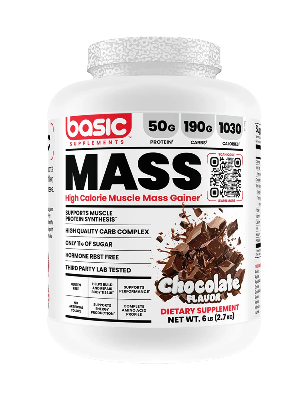 Basic Supplements Mass High Calorie Muscle Mass Gainer + Free Pre-Workout