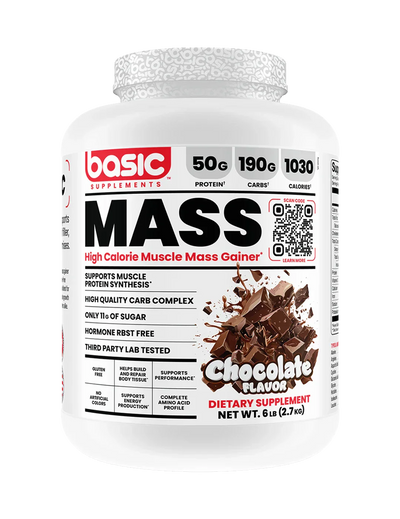 Basic Supplements Mass High Calorie Muscle Mass Gainer + Free Pre-Workout