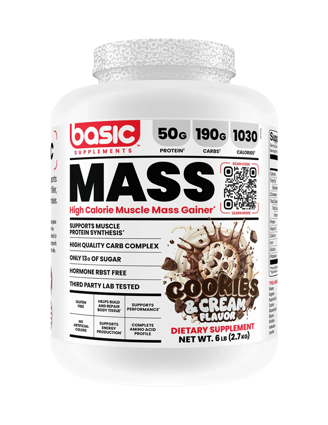 Basic Supplements Mass High Calorie Muscle Mass Gainer + Free Pre-Workout