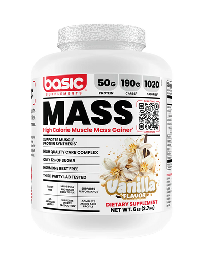 Basic Supplements Mass High Calorie Muscle Mass Gainer + Free Pre-Workout