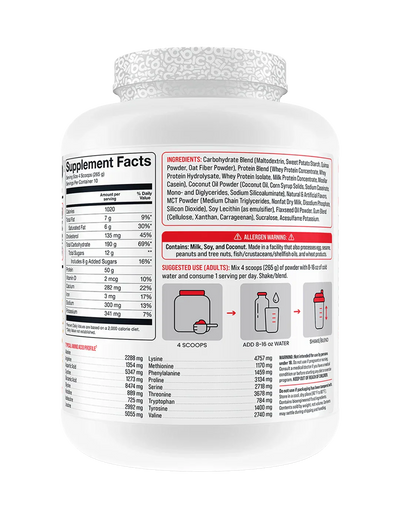 Basic Supplements Mass High Calorie Muscle Mass Gainer + Free Pre-Workout
