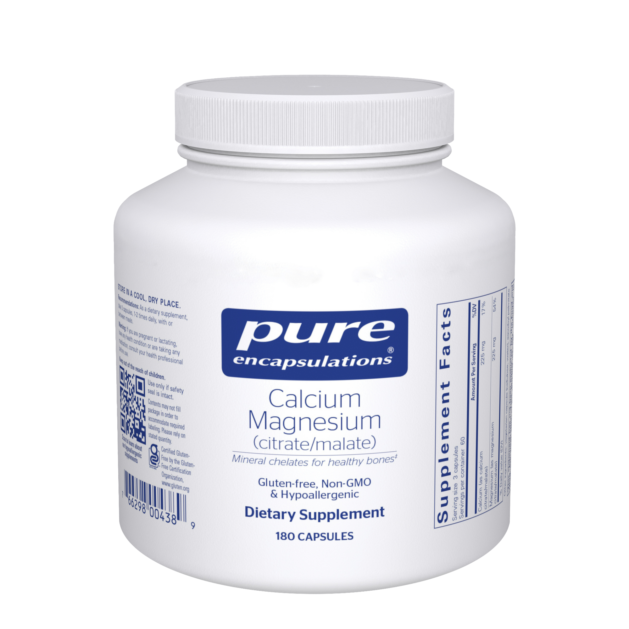 Pure Encapsulations Calcium Magnesium (citrate/malate) 180caps