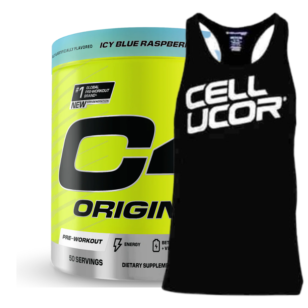 Cellucor C4 Original Pre Workout 50 serve + FREE STRINGER SINGLET  ( Only Large Size )
