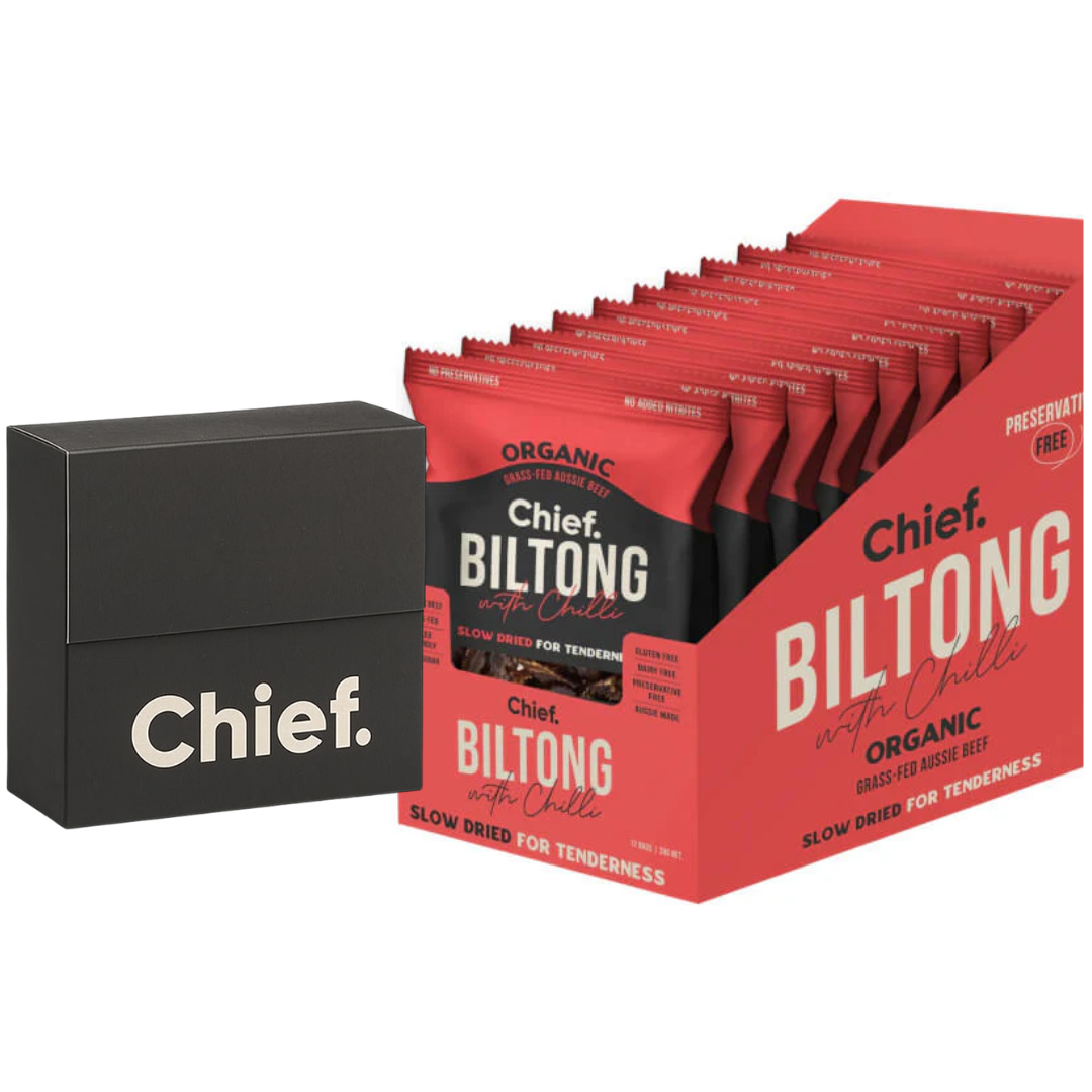 Chief Biltong 30g x12 + FREE Chief Sampler  ( sampler dated OCT 2025 )