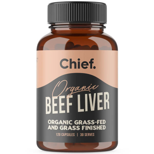 Chief Organic Beef Liver 120 Caps CLEARANCE Short Dated end of 04/2026