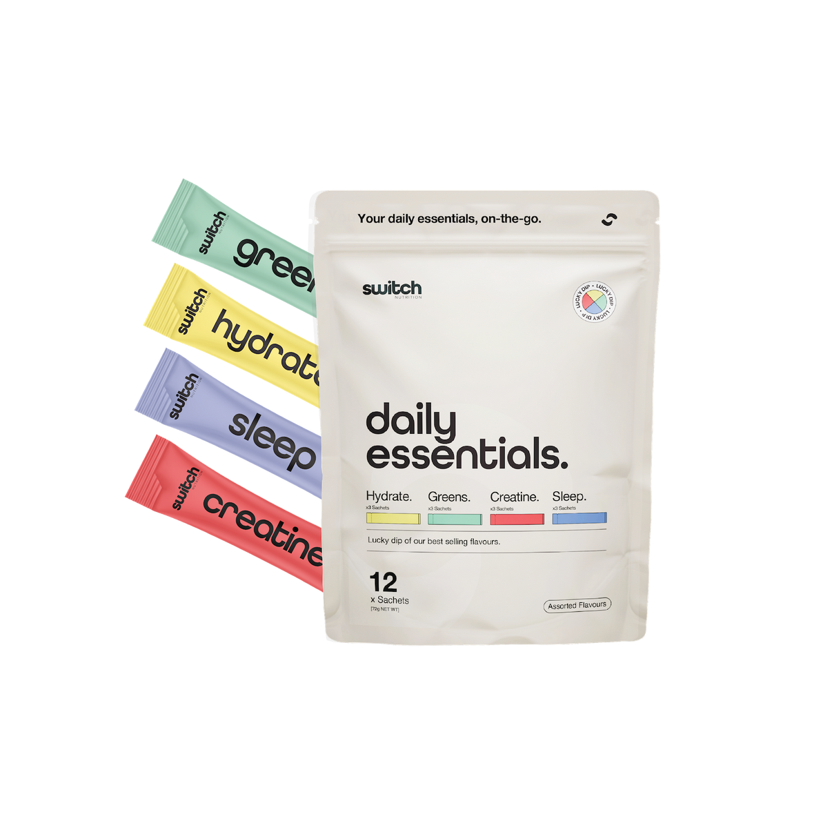 SWITCH Assorted Essentials - Sample Pack Pouch [12 Stick packs]