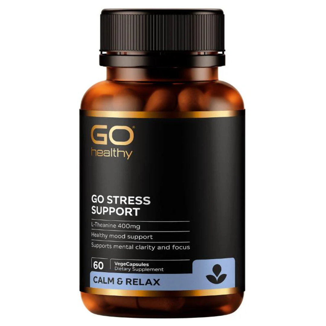 GO Healthy Stress Support 60 Vege Capsules ( New Look Go Healthy Go Stress Remedy 60 Veggie Caps )