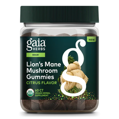 Gaia Herbs Lion's Mane Gummies 60 — Organic, Low-Sugar Brain Support