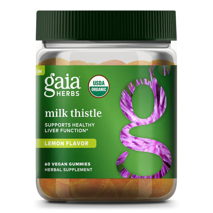 Gaia Herbs Milk Thistle Liver Support Gummies 60-Count Potent Extract