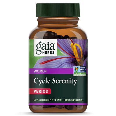 Gaia Herbs Period Cycle Serenity Saffron Mood Support 60 Capsules