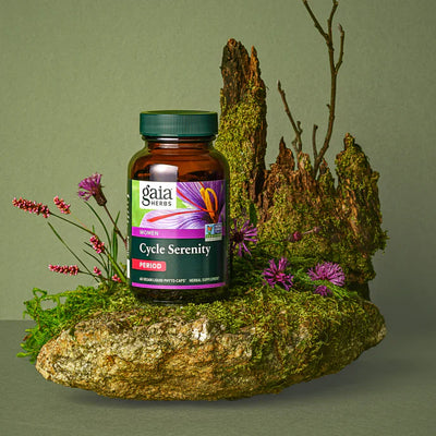 Gaia Herbs Period Cycle Serenity Saffron Mood Support 60 Capsules