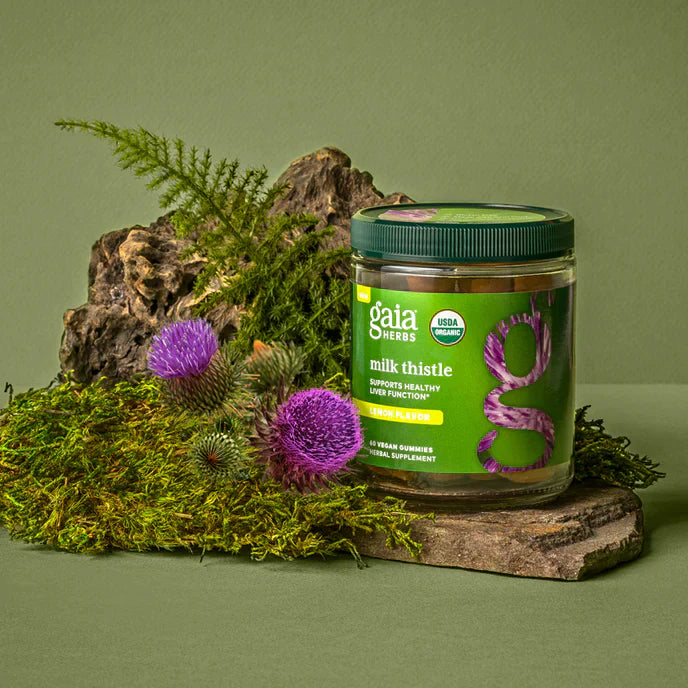 Gaia Herbs Milk Thistle Liver Support Gummies 60-Count Potent Extract