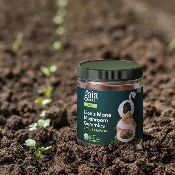 Gaia Herbs Lion's Mane Gummies 60 — Organic, Low-Sugar Brain Support