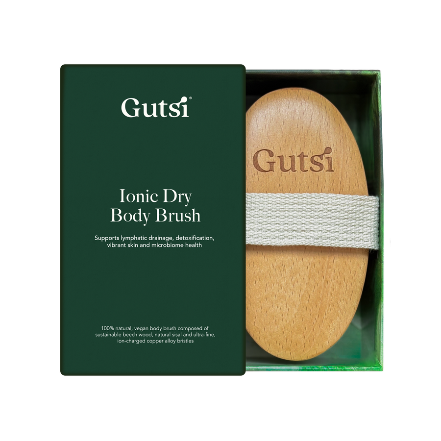Gutsi Ionic Dry Body Brush Natural Bristles Lymphatic Massage Handle