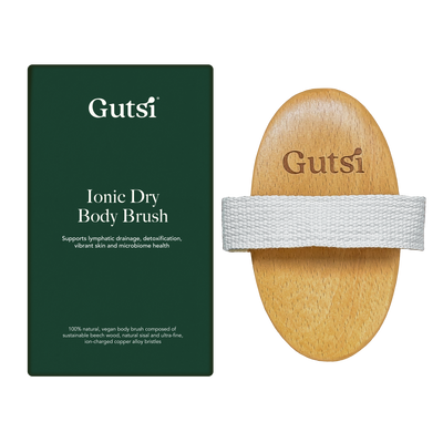 Gutsi Ionic Dry Body Brush Natural Bristles Lymphatic Massage Handle