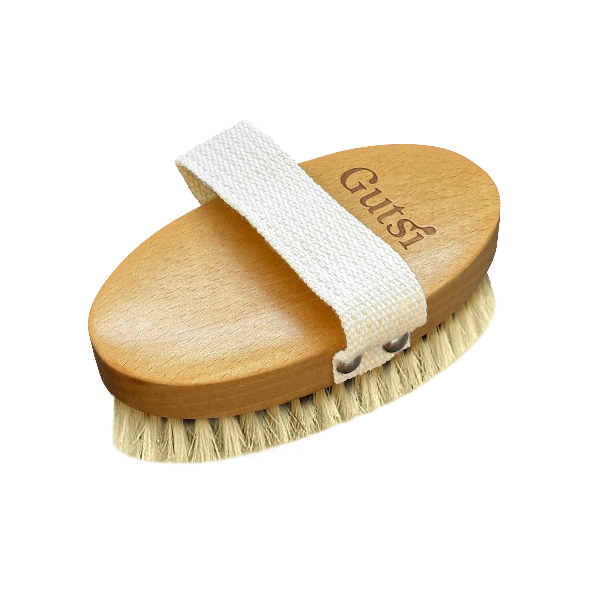 Gutsi Ionic Dry Body Brush Natural Bristles Lymphatic Massage Handle