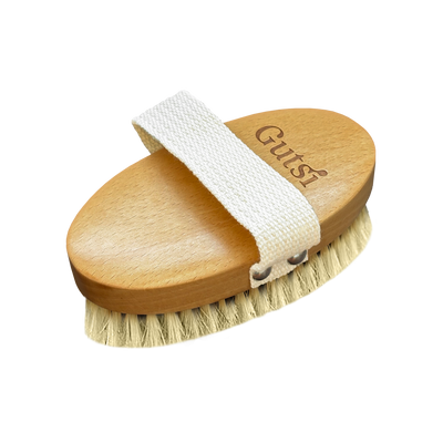 Gutsi Ionic Dry Body Brush Natural Bristles Lymphatic Massage Handle