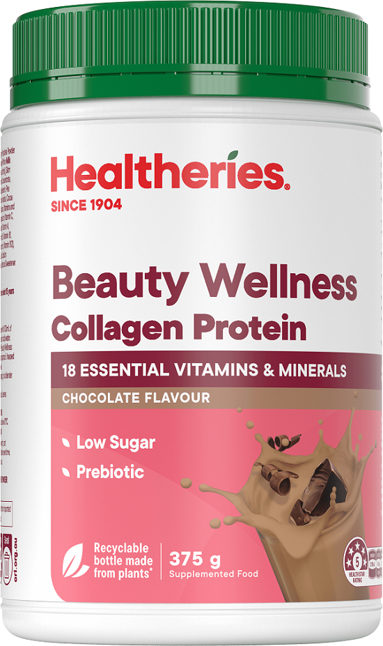 Healtheries Beauty Wellness Collagen Protein Powder 375g Chocolate Rich Blend