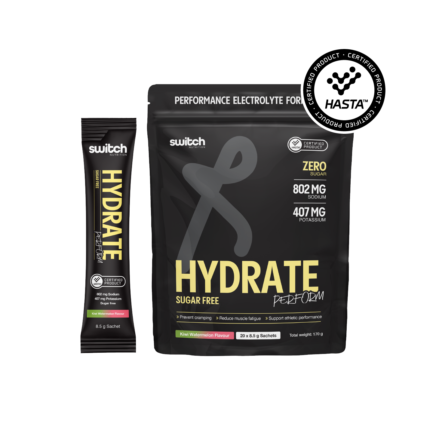 SWITCH Hydrate Perform Sugar Free Pouch [20 Serves]