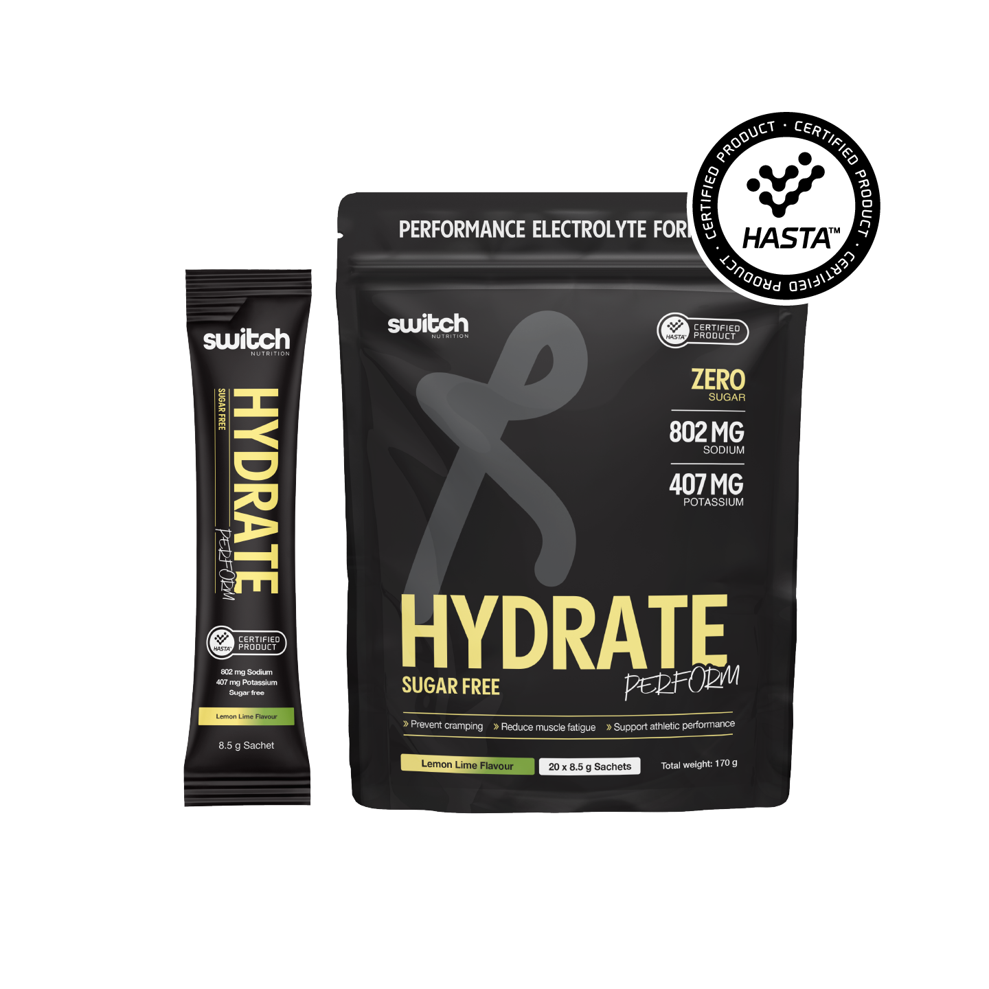 SWITCH Hydrate Perform Sugar Free Pouch [20 Serves]