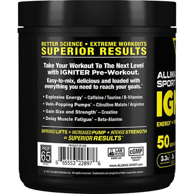 Allmax Nutrition Igniter Sport 320g CLEARANCE Short Dated end of 10/2024