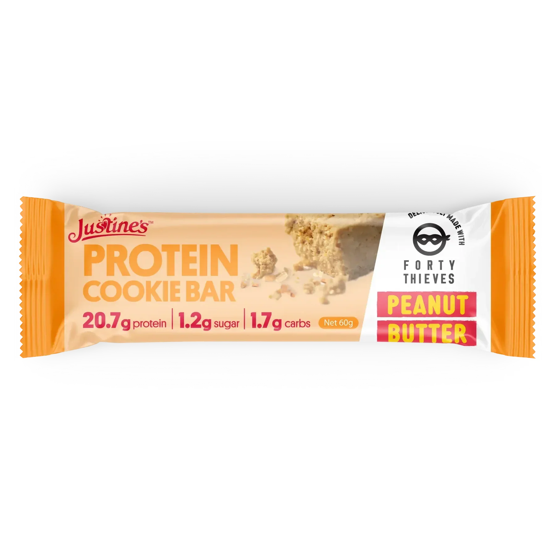 Justine's Protein Cookie Bar Forty Thieves Peanut Butter 60g