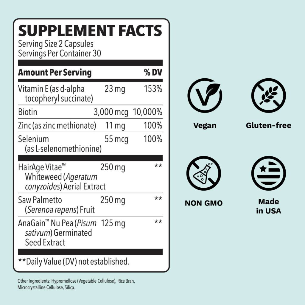LifeSeasons Hair Gro-R 60 Capsules Biotin Zinc Saw Palmetto