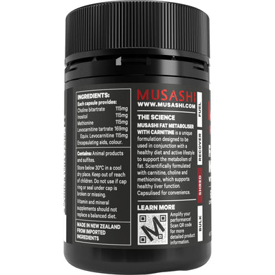 Musashi Fat Metaboliser with Carnitine 60 Caps