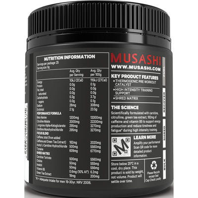 Musashi Pre-Workout Shred 225g