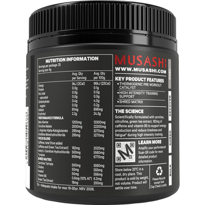 Musashi Pre-Workout Shred 225g