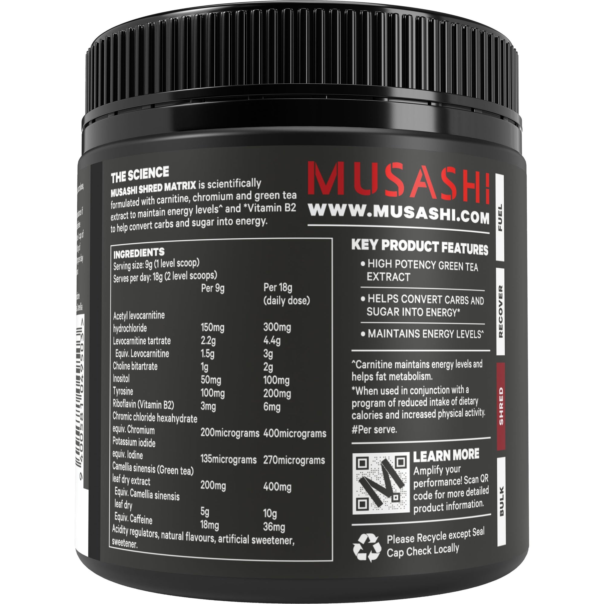 Musashi Shred Matrix 30 Serves