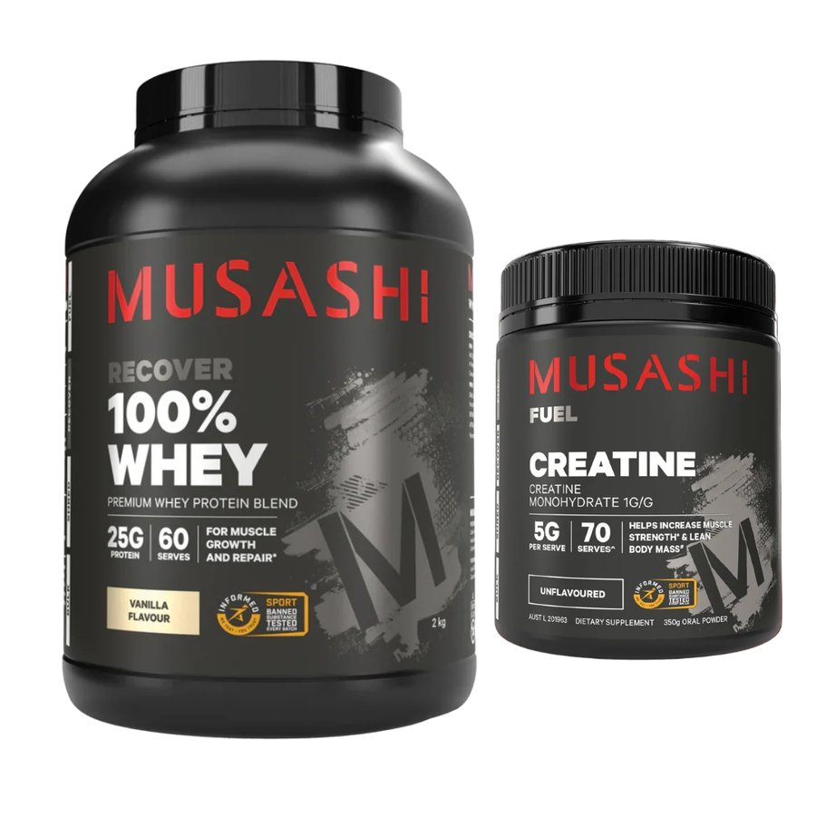 Musashi 100% Whey 2kg + FREE MUSASHI Creatine 350g
