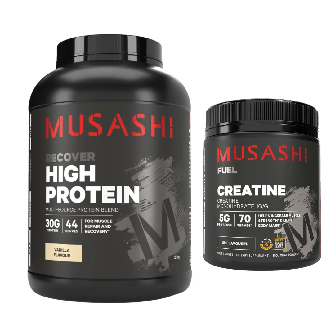 Musashi High Protein 2kg + FREE MUSASHI Creatine 350g