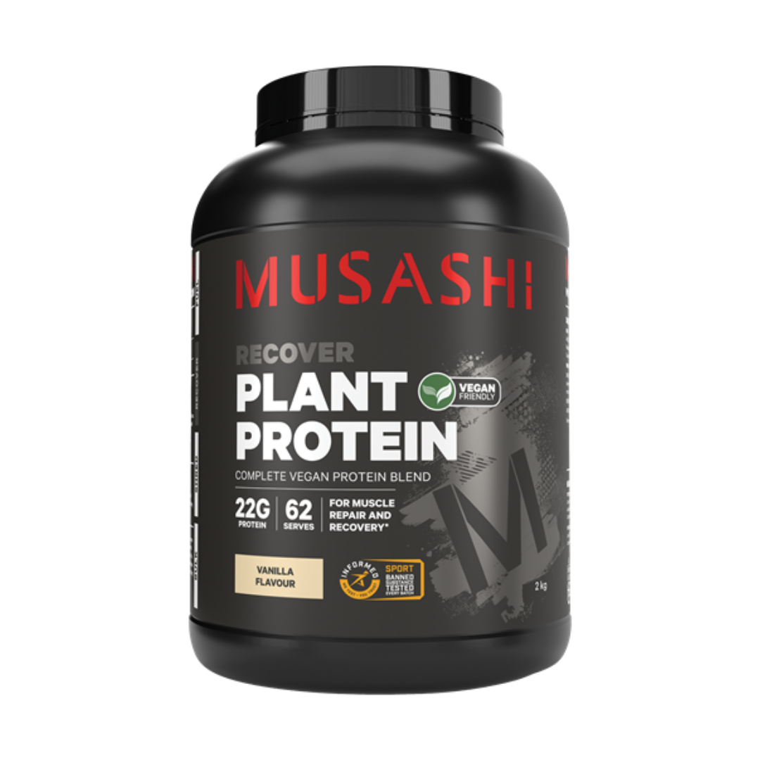 Musashi Plant Protein 2kg + FREE Healtheries Vitamin C 1000mg 100 Chewable Tablets