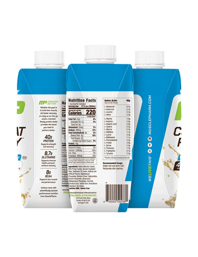 MusclePharm Combat Ready Protein Shakes 500ml High Protein RTD