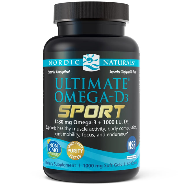 Nordic Naturals Ultimate Omega D3 Sport 60 Softgels